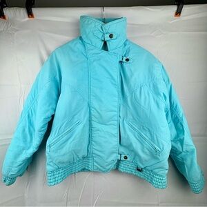 Vintage Fera Skiwear Womens Size 8 Teal  Thermolite Snow Ski Jacket Insulated